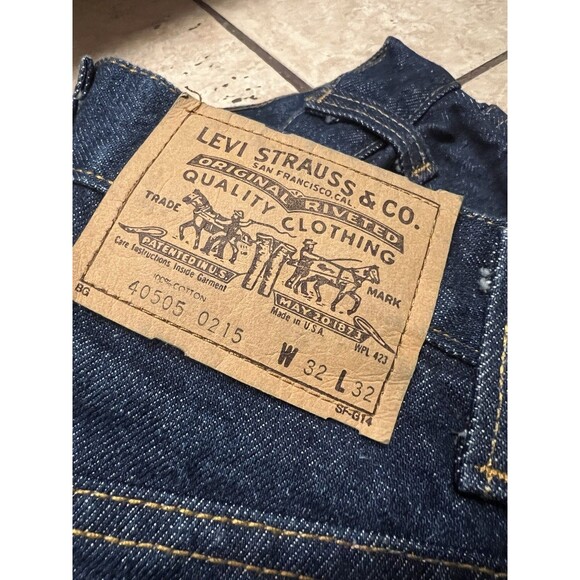 Vintage Levis Jeans Men 32x32 Fits 30W 505 Orange Tab Denim USA Made NOS 80s - Picture 4 of 12